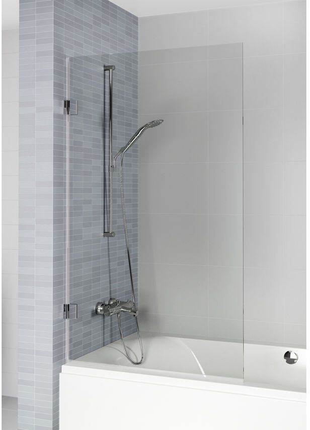 Riho Scandic Badewannenabtrennung 65 cm einteilig schwarz Matte/durchsichtiges Glas G001135121