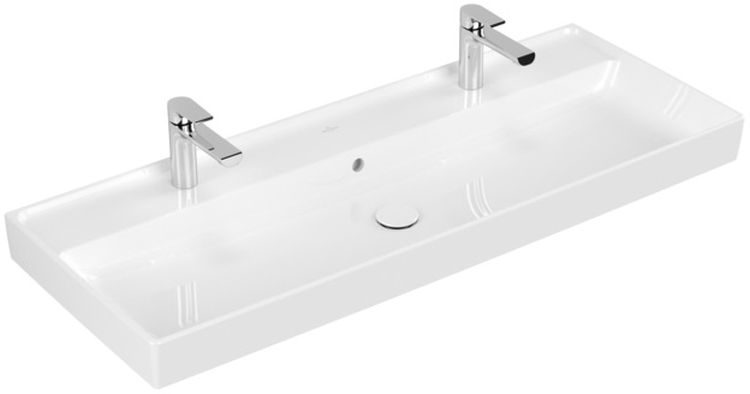 Villeroy & Boch Collaro Waschbecken 120x47 cm rechteckig Möbel weiß glanz 4A33C4R1