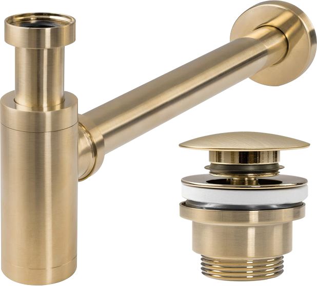 Rea Siphon mit verschließbarem Ablaufventil flaschen gold REA-A8586