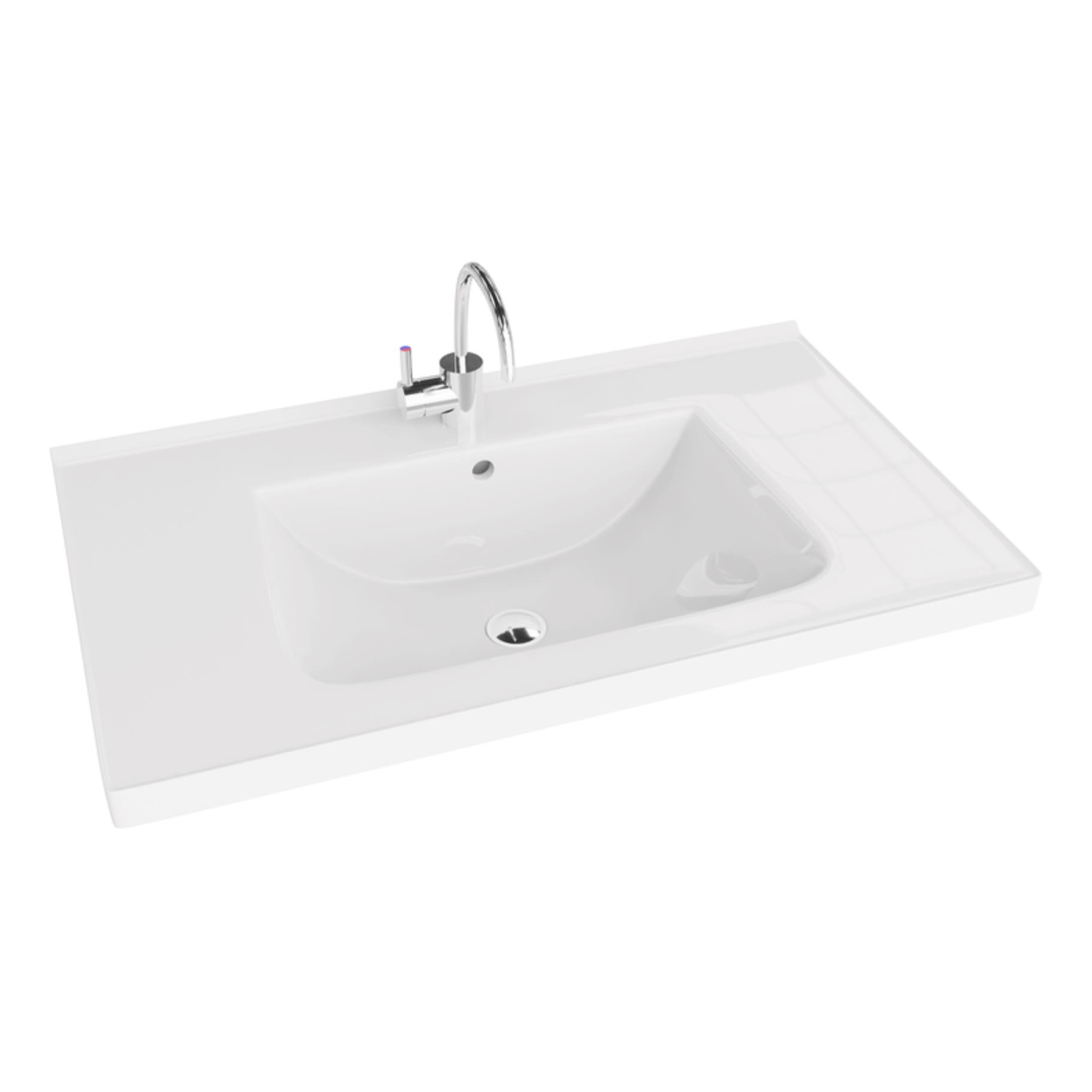 LaVita Kansas Waschbecken 81x49 cm rechteckig Möbel-Einbauwaschbecken weiß glanz 5908211416175