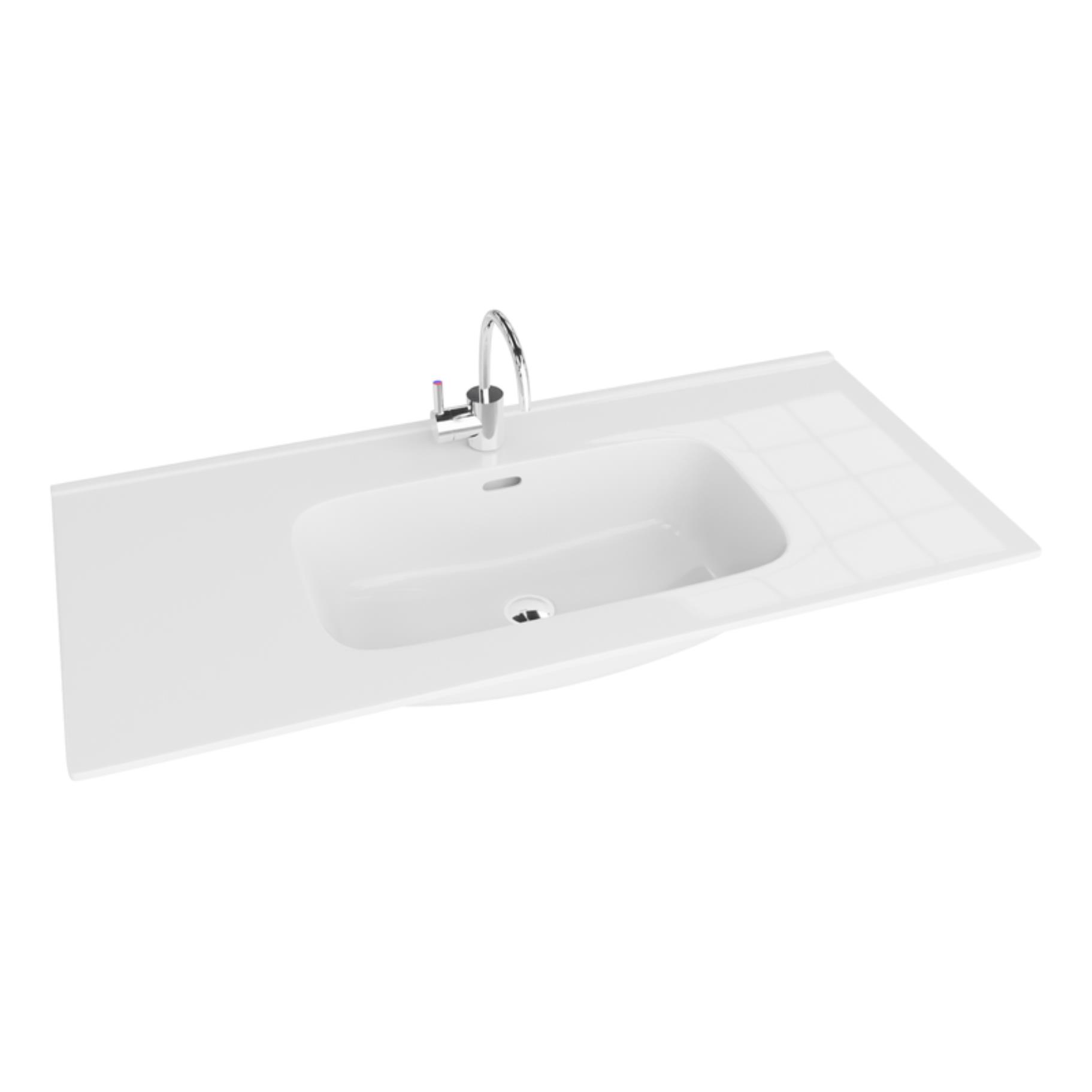 LaVita Minnesota Waschbecken 101x46.5 cm rechteckig Möbel-Einbauwaschbecken weiß glanz 5900378319535