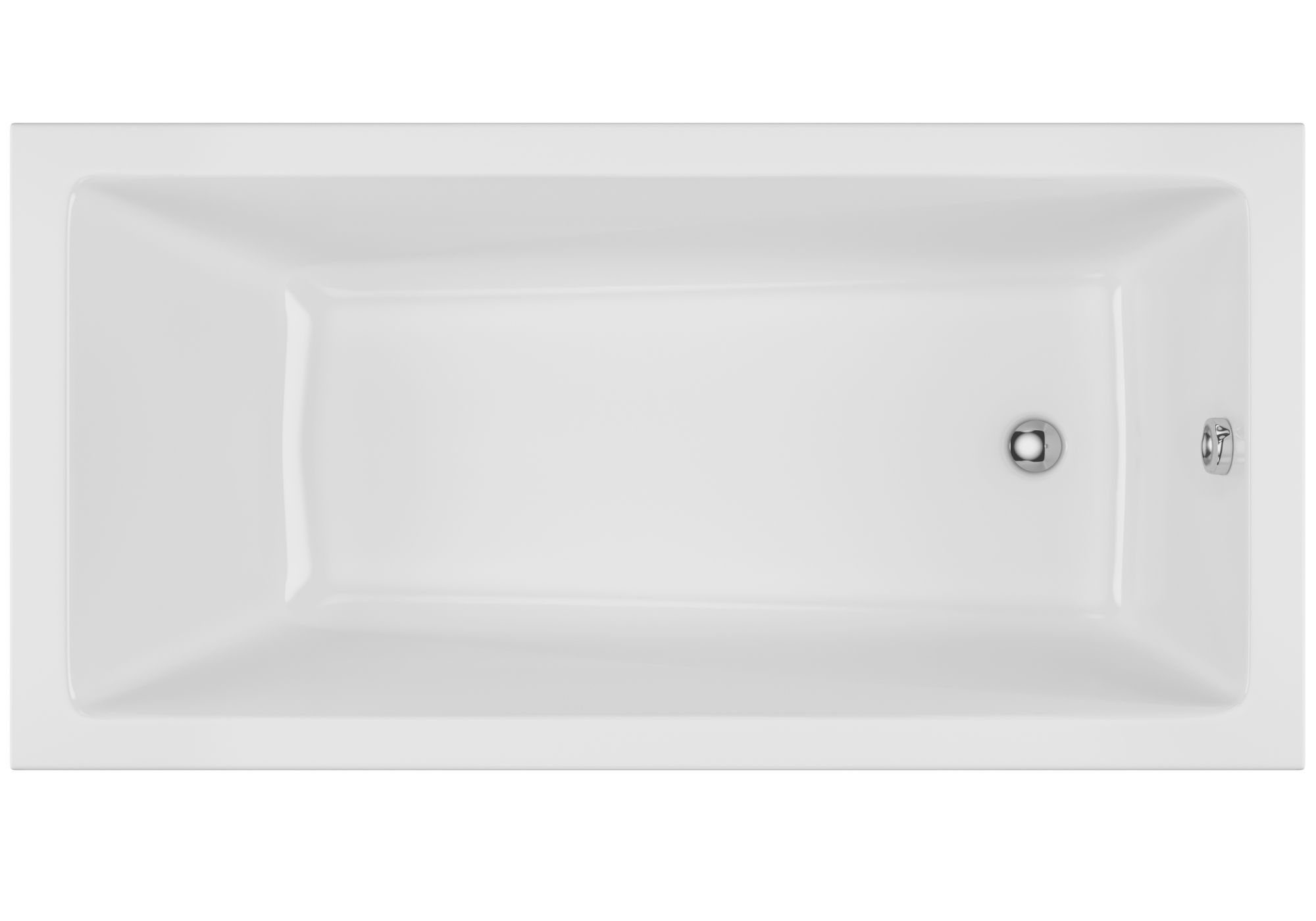 Excellent Wave Schlanke rechteckige Badewanne 169.5x75 cm weiß WAEX.WAV170.75WHS