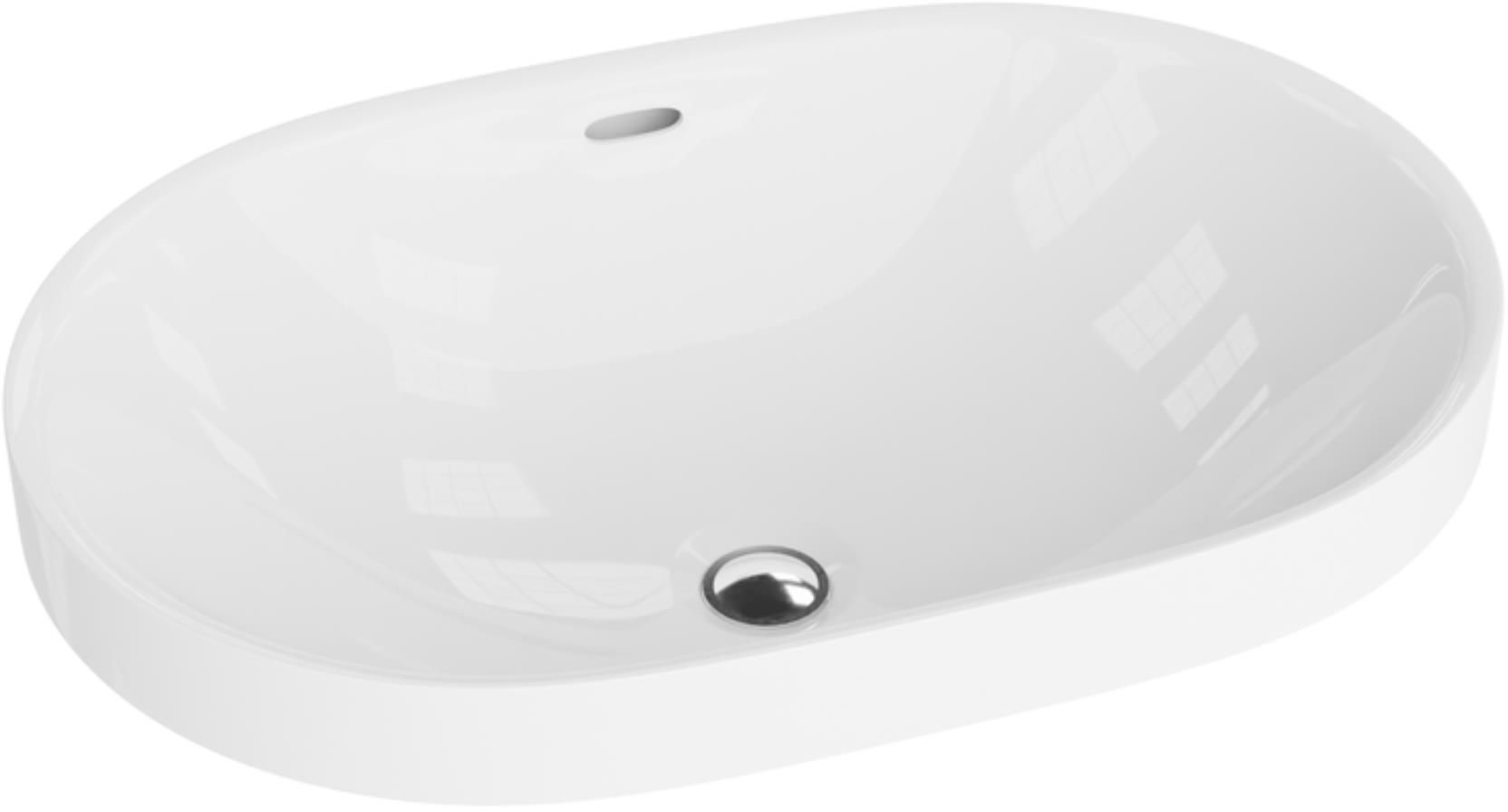 LaVita Puebla Waschbecken 60x39 cm oval Einbauwaschbecken weiß glanz 5900378301677