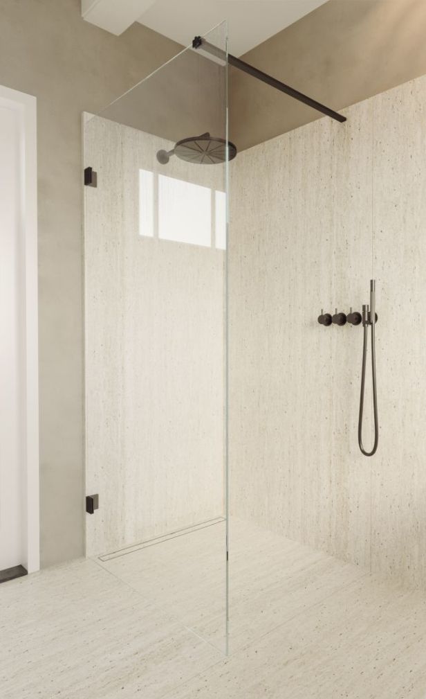 Riho Scandic Walk-In Duschwand 90 cm schwarz Matte/durchsichtiges Glas G001111121