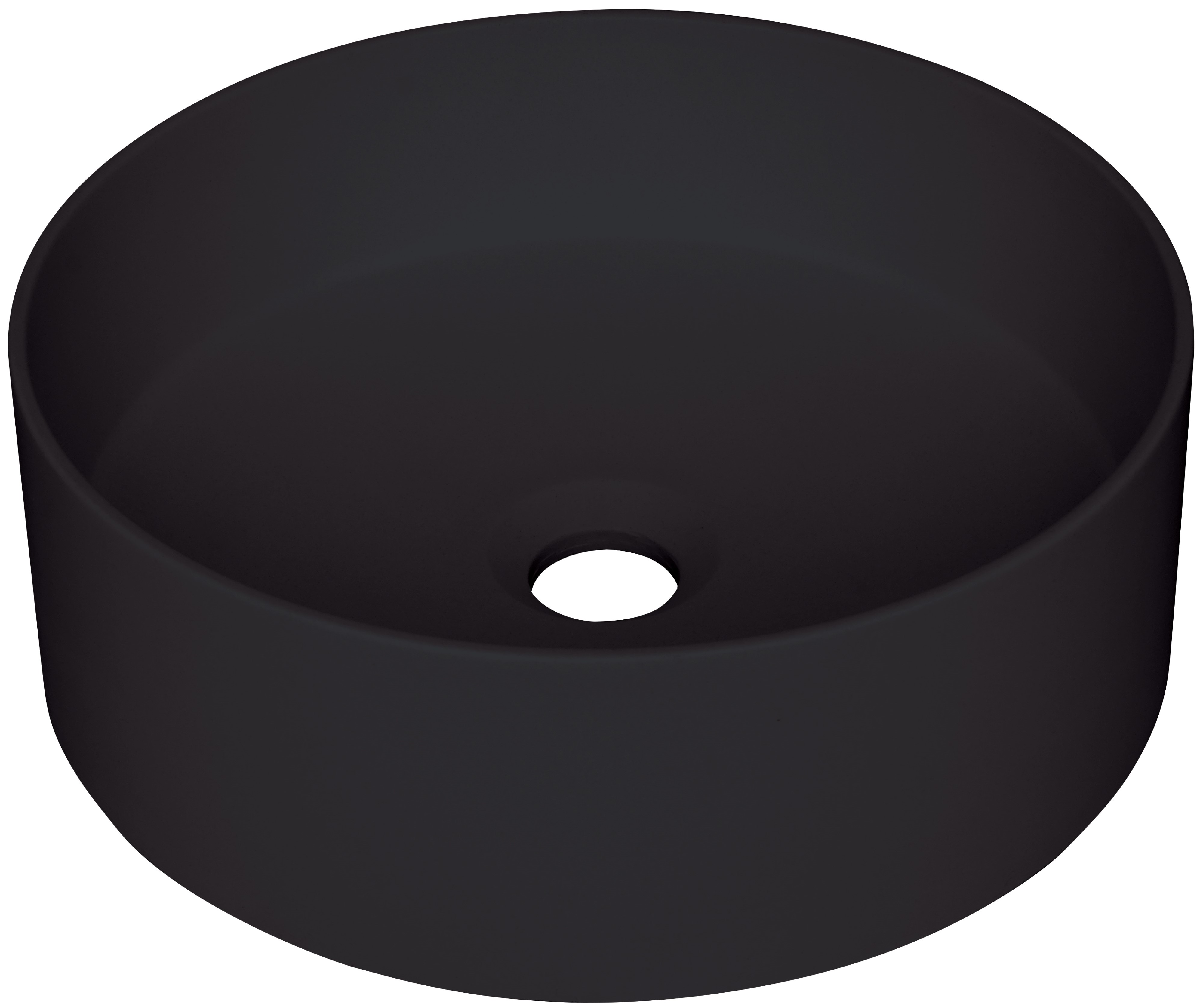Deante Silia Waschbecken 36x36 cm rund Aufsatzwaschbecken schwarz matte CQS_NU4S