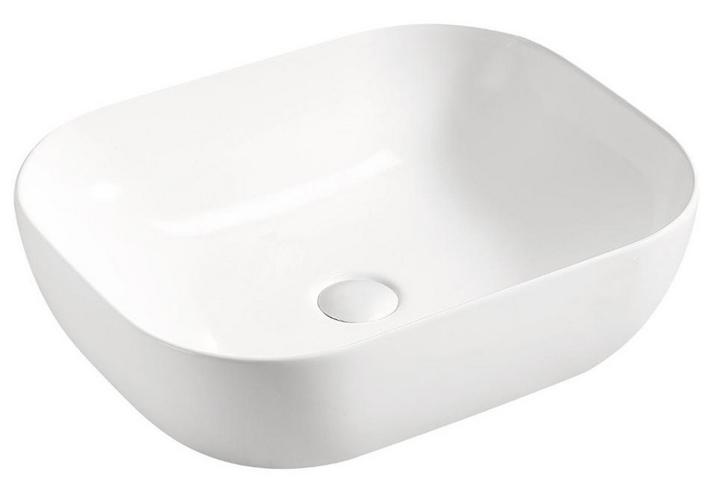 Comad Smile Waschbecken 50x40 cm rechteckig Aufsatzwaschbecken weiß glanz UM-6254SMILE50DP