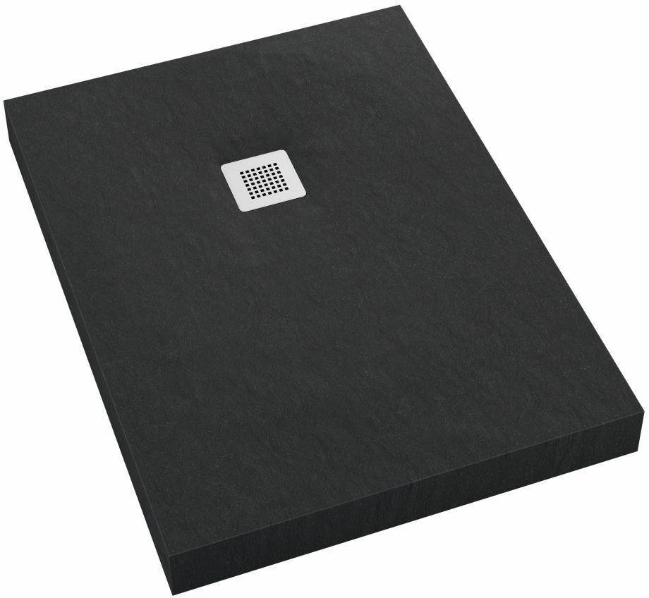 Schedpol New Horizons Black Stone Rechteckige Duschwanne + Abdeckung 160x90 cm schwarz 3.3321/C/ST-M2