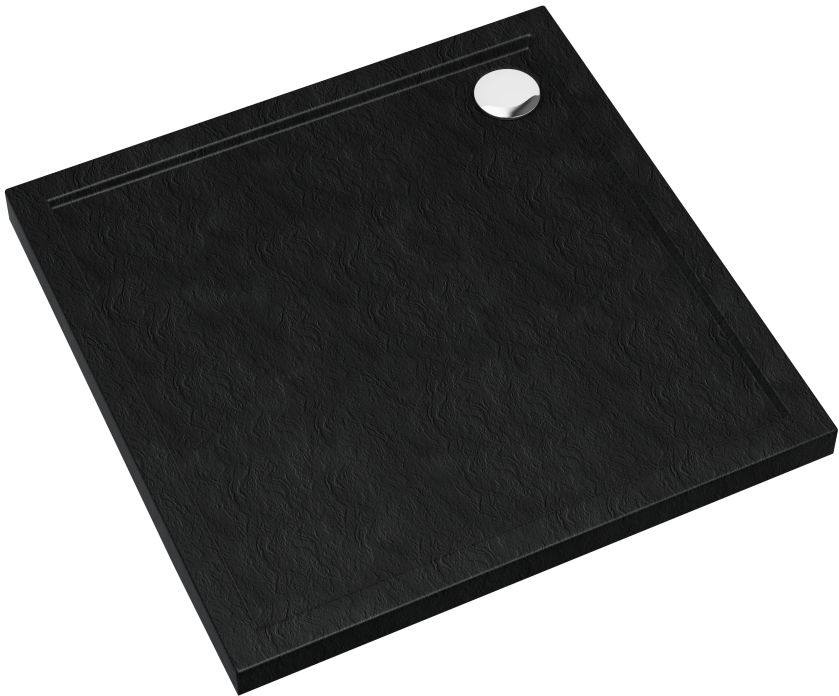 Schedpol Caspar New Black Stone Quadratische Duschwanne 80x80 cm schwarz 3.2330/C/ST