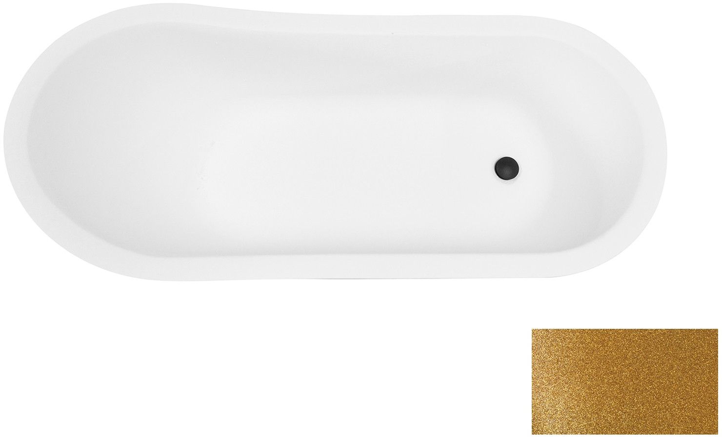 Besco Olaya Freistehende Badewanne 157.5x66.5 cm oval zweifarbig #WAO-160-GZC
