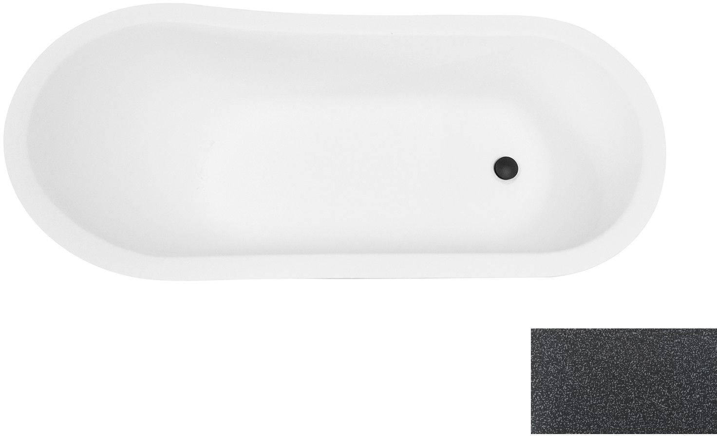 Besco Olaya Freistehende Badewanne 157.5x68 cm oval zweifarbig #WAO-160-GGG