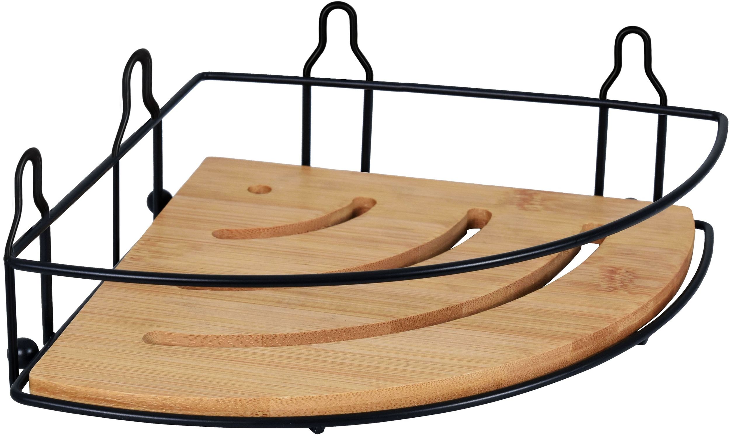 BISK Umbra Eckregal 19.5 cm schwarz-holz 08165