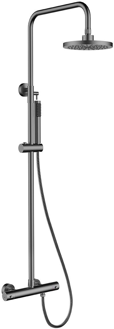 Besco Decco duschset Wand mit Thermostat mit Regenbrause graphit BP-DIT-GR