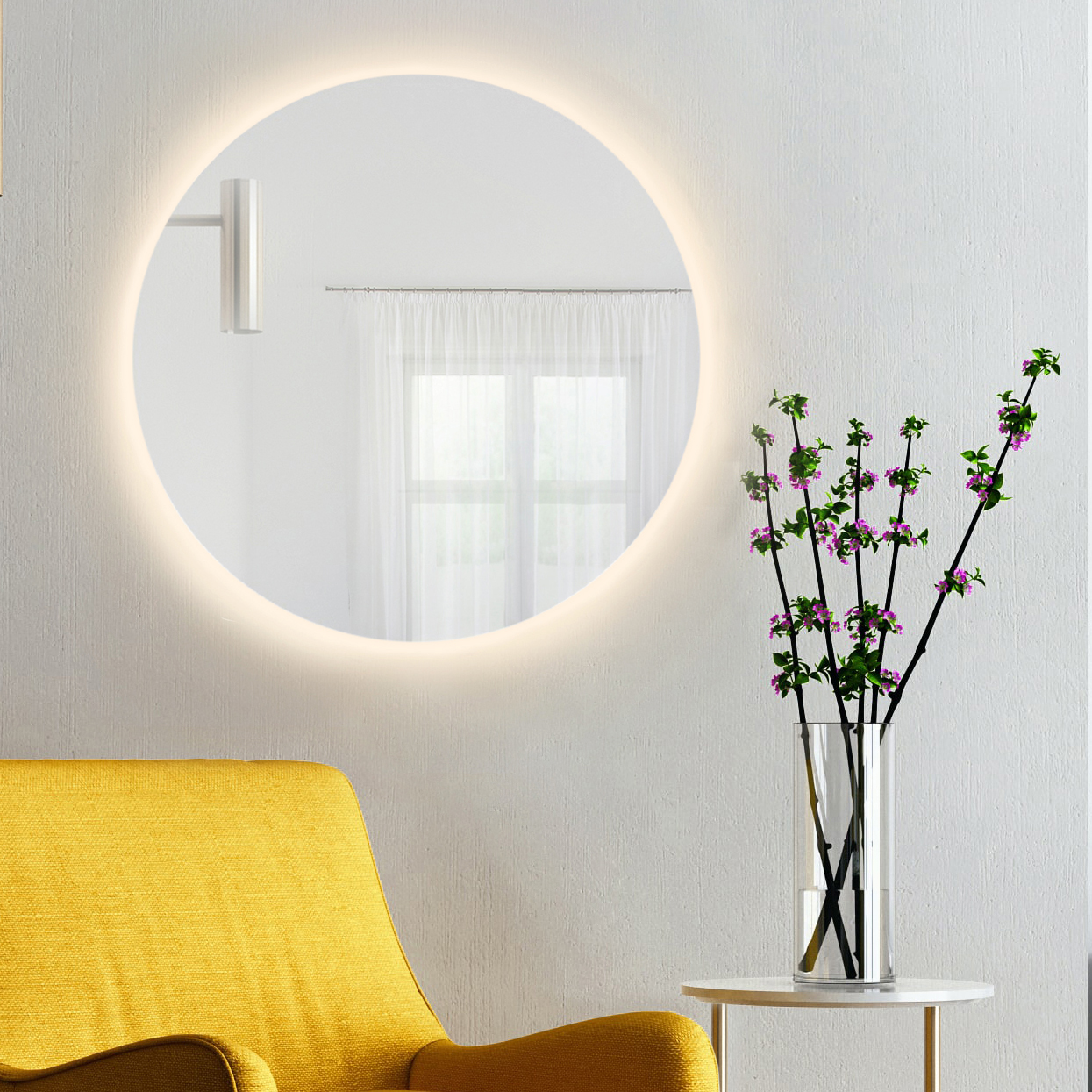 Baltica Design Bright Spiegel 100x100 cm rund mit Beleuchtung 5904107912691