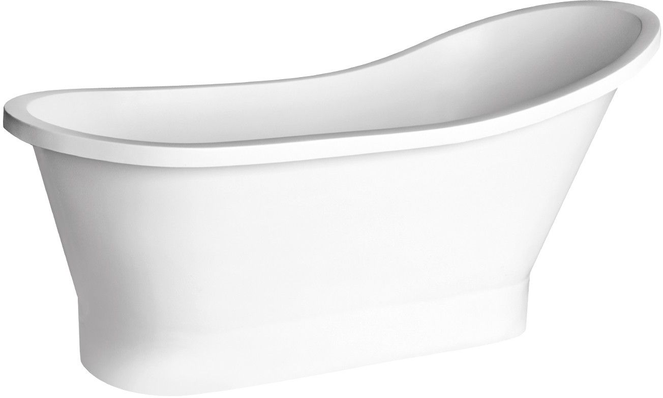 Besco Gloria Freistehende Badewanne 160x68 cm oval weiß #WMMB-160-GLG