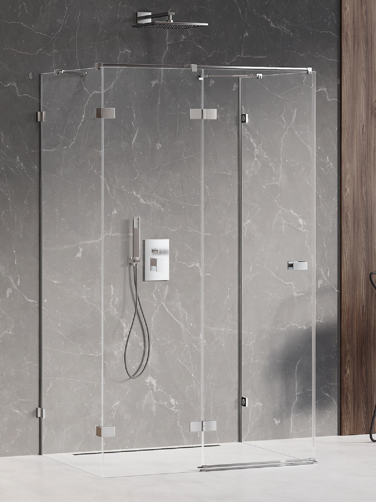New Trendy Avexa Duschkabine 90x90 cm quadratisch chrom Glanz/durchsichtiges Glas EXK-2451