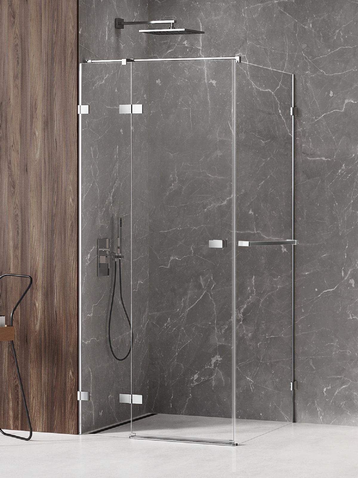 New Trendy Avexa Duschkabine 110x80 cm rechteckig chrom Glanz/durchsichtiges Glas EXK-2387