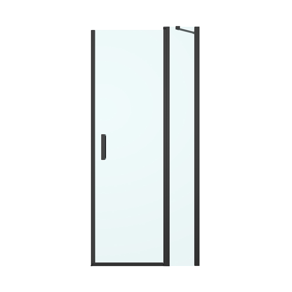 Oltens Verdal Duschtüren 90 cm aufklappbar schwarz Matte/durchsichtiges Glas 21204300