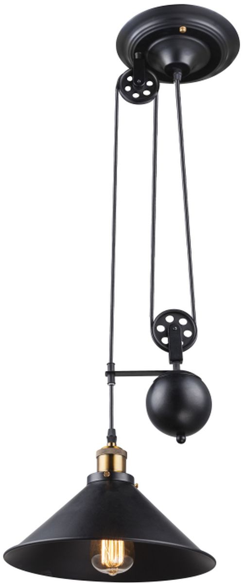 Globo Lighting Lenius Pendelleuchte 1x60 W schwarz-gold 15053