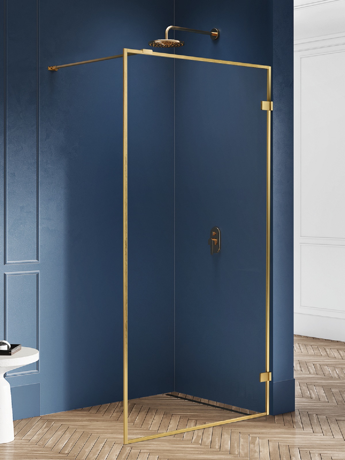 New Trendy Avexa Gold Brushed Walk-In Duschwand 100 cm gold gebürstet/durchsichtiges Glas EXK-3135