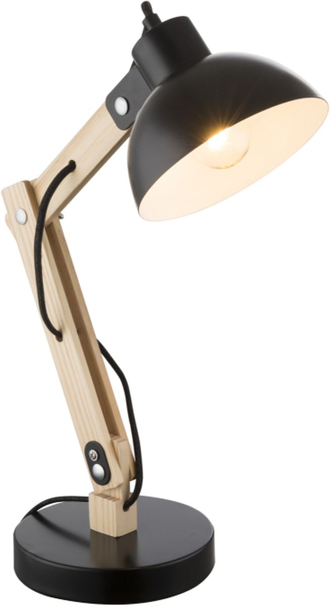 Globo Lighting Tongariro Tischlampe 1x40 W schwarz-holz 21504