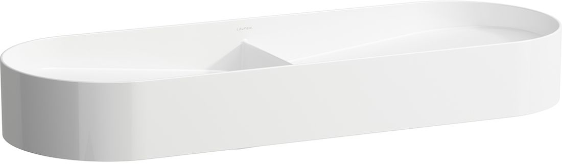 Laufen Sonar Waschbecken 100x37 cm halbrund Aufsatzwaschbecken-Doppelt weiß glanz H8123484001121