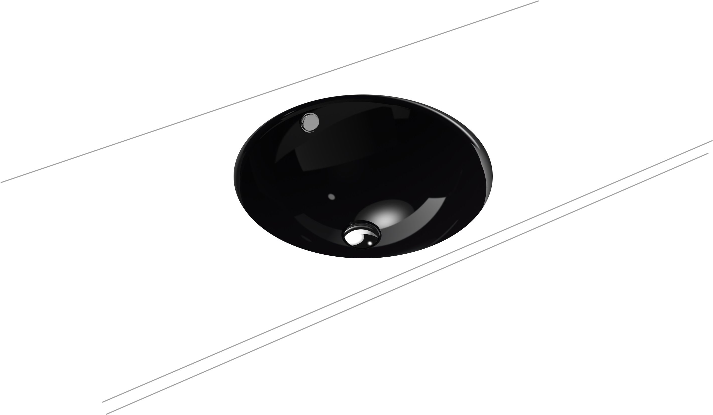 Kaldewei Classic Waschbecken 42x42 cm rund Unterbauwaschbecken schwarz glanz 910006003701