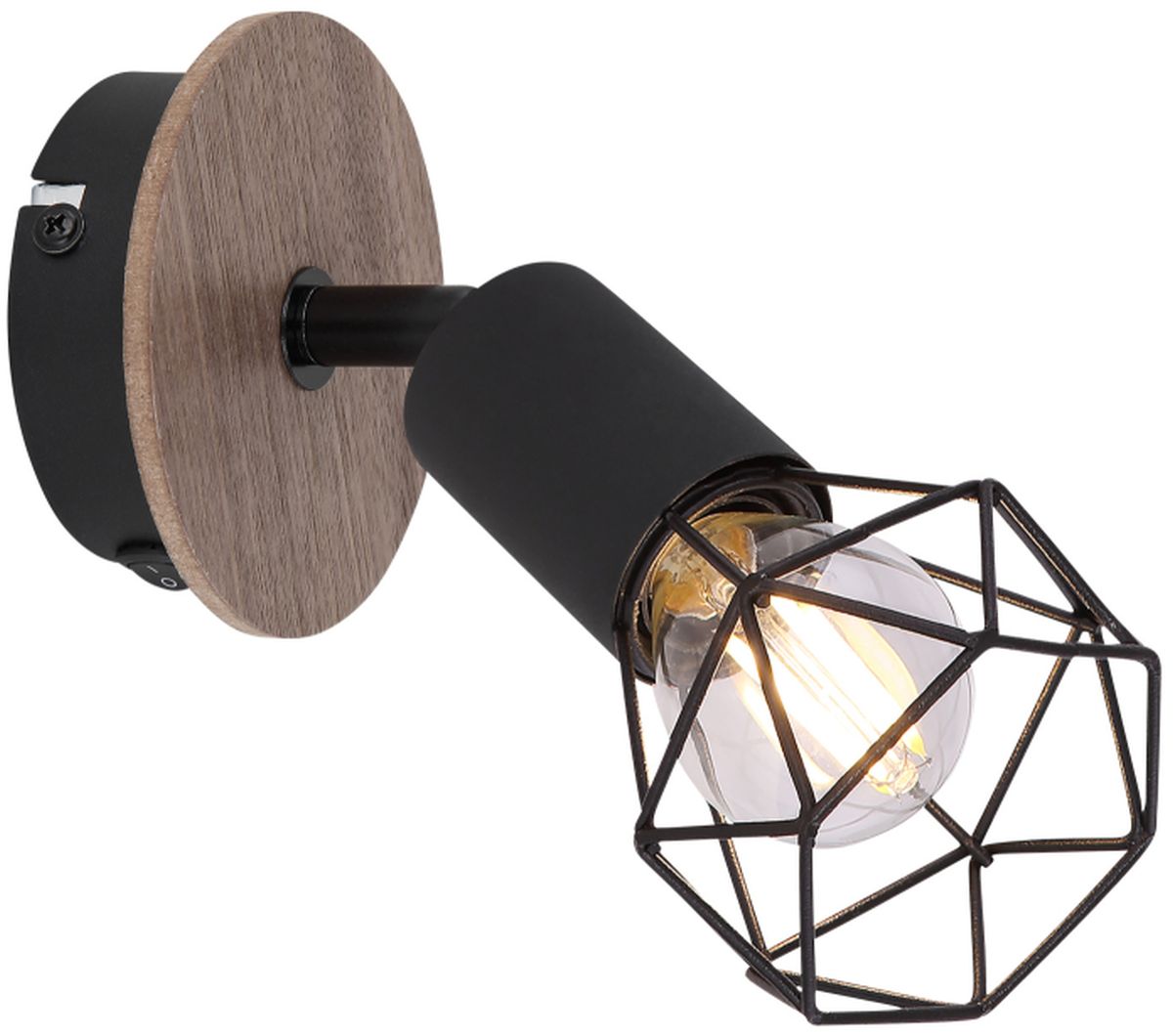 Globo Lighting Xara I Wandleuchte 1x40 W schwarz-holz 54802S-1H