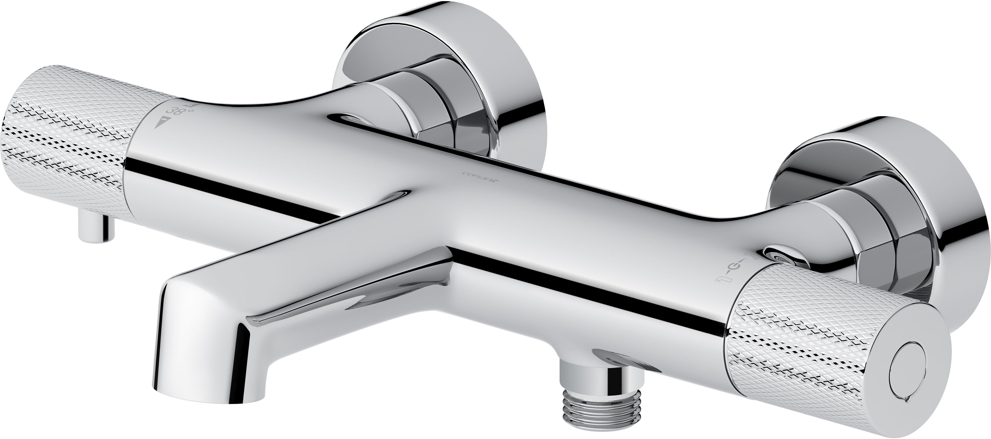 Cersanit Zen badewannen- und duscharmatur Wand mit Thermostat chrom S951-563