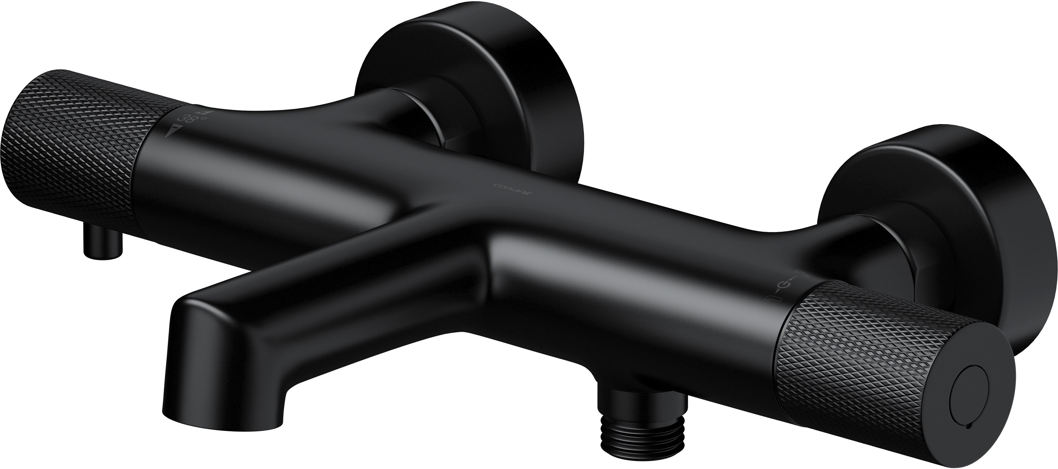 Cersanit Zen badewannen- und duscharmatur Wand mit Thermostat schwarz S951-566