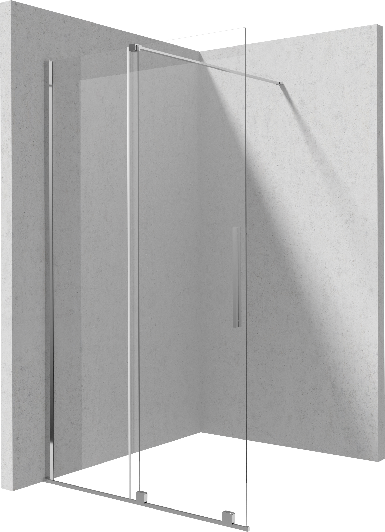 Deante Prizma begehbare duschwand 120 cm chrom Glanz/durchsichtiges Glas KTJ_032R