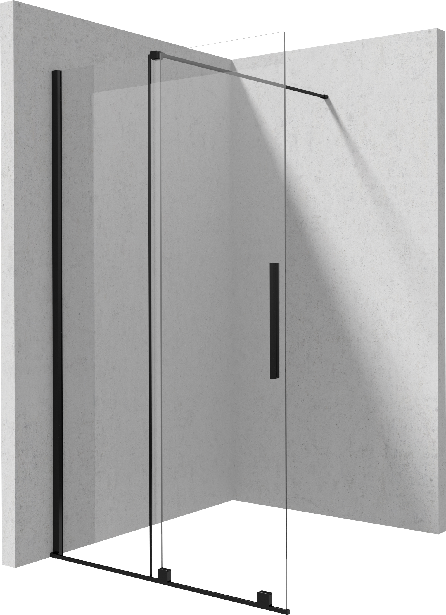 Deante Prizma Walk-In Duschwand 90 cm schwarz Matte/durchsichtiges Glas KTJ_N39R