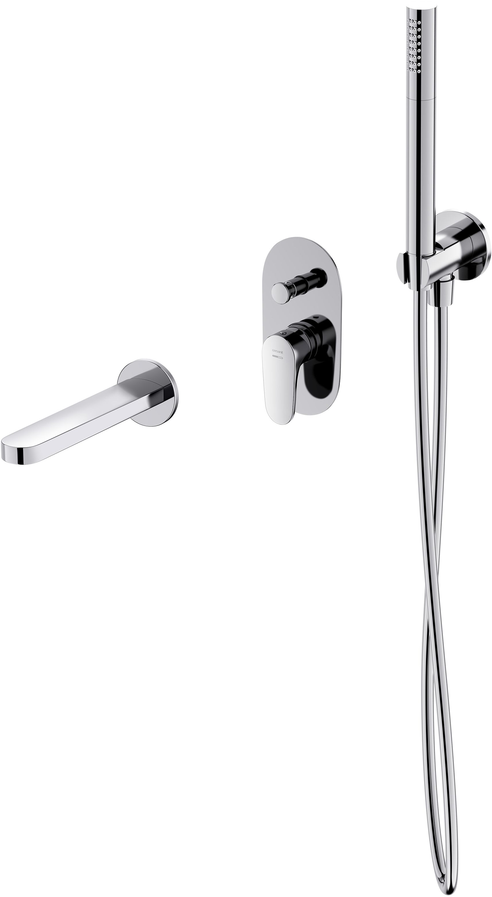 Satz badewannen- und Duscharmatur Cersanit Inverto S951-313, duschset Cersanit Inverto S951-708, S951-556