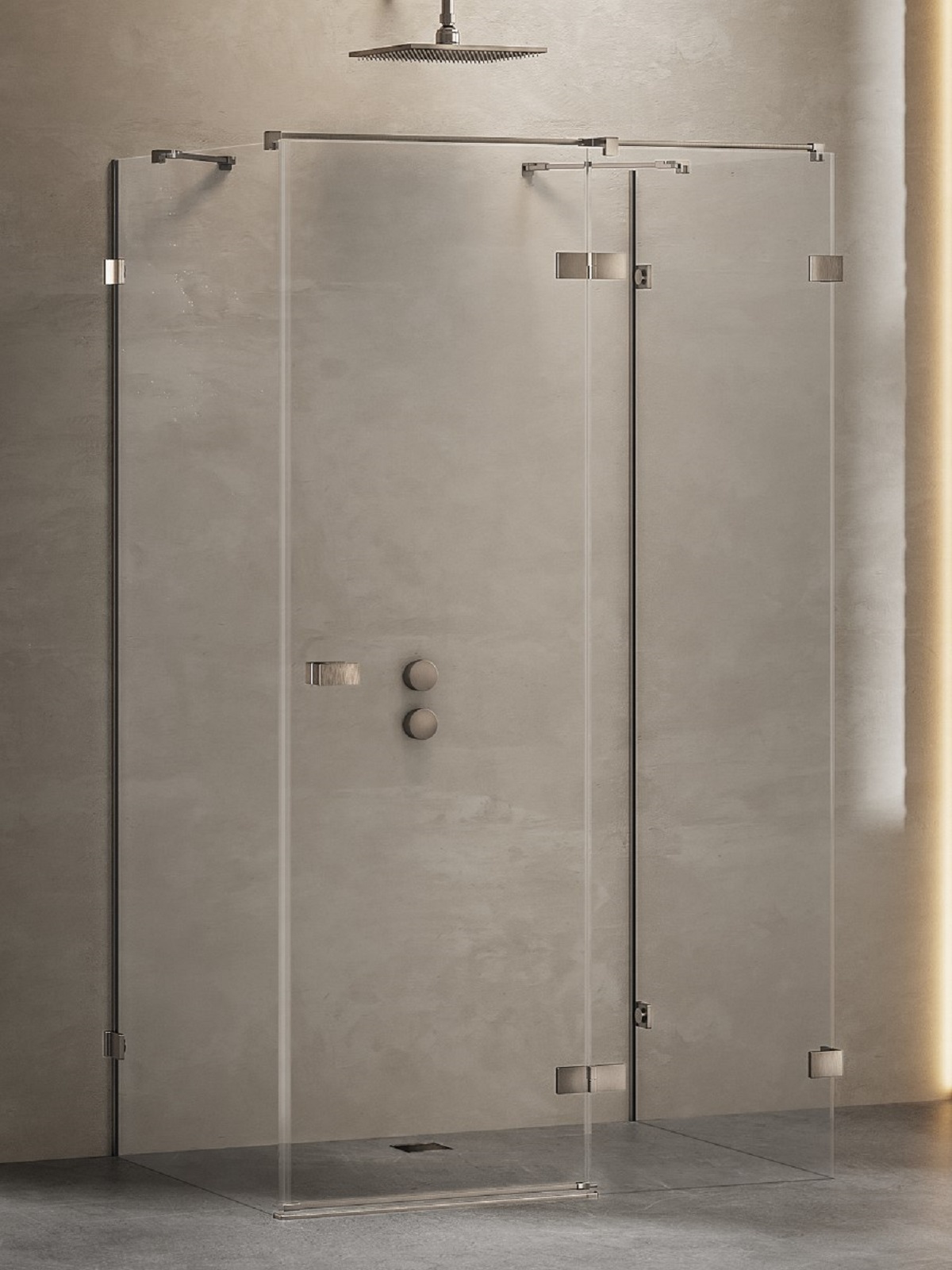 New Trendy Avexa Gunmetal Brushed Duschkabine 120x100 cm rechteckig gunmetal gebürstet/durchsichtiges Glas EXK-3450