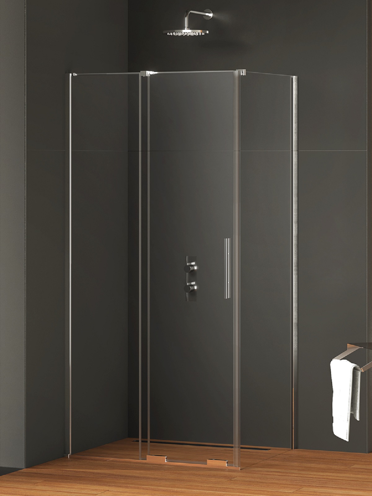 New Trendy Smart Duschkabine 130x100 cm rechteckig chrom Glanz/durchsichtiges Glas EXK-4037