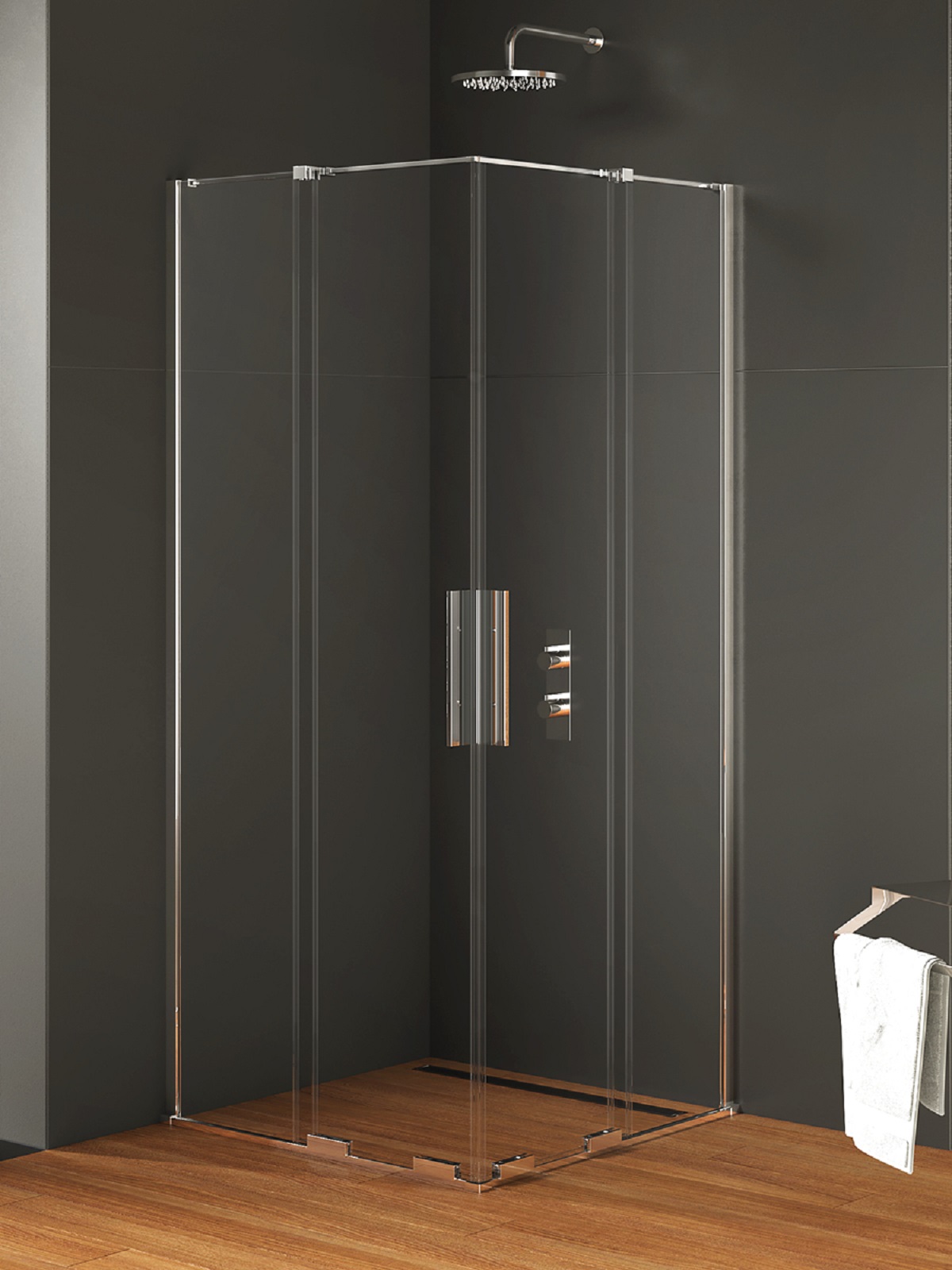 New Trendy Smart Duschkabine 80x80 cm quadratisch chrom Glanz/durchsichtiges Glas EXK-4055