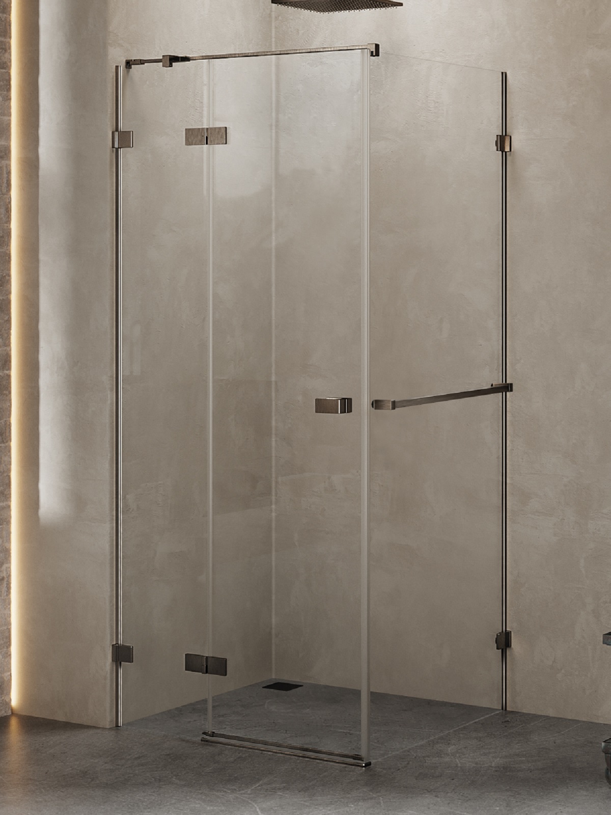 New Trendy Avexa Gunmetal Brushed Duschkabine 110x90 cm rechteckig gunmetal gebürstet/durchsichtiges Glas EXK-3268