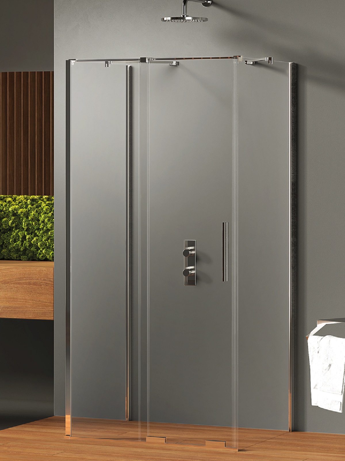 New Trendy Smart Duschkabine 140x100 cm rechteckig chrom Glanz/durchsichtiges Glas EXK-4084