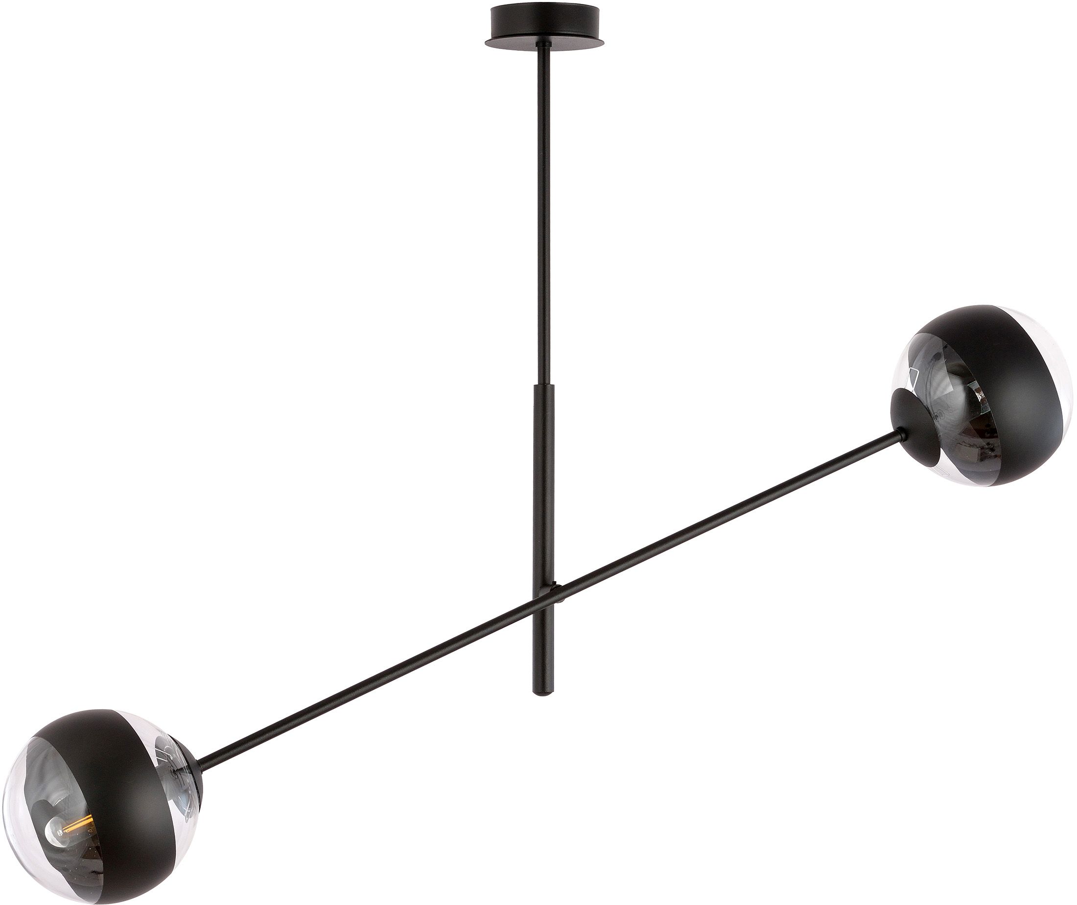Emibig Linear Deckenlampe 2x10 W schwarz-transparent 1168/2