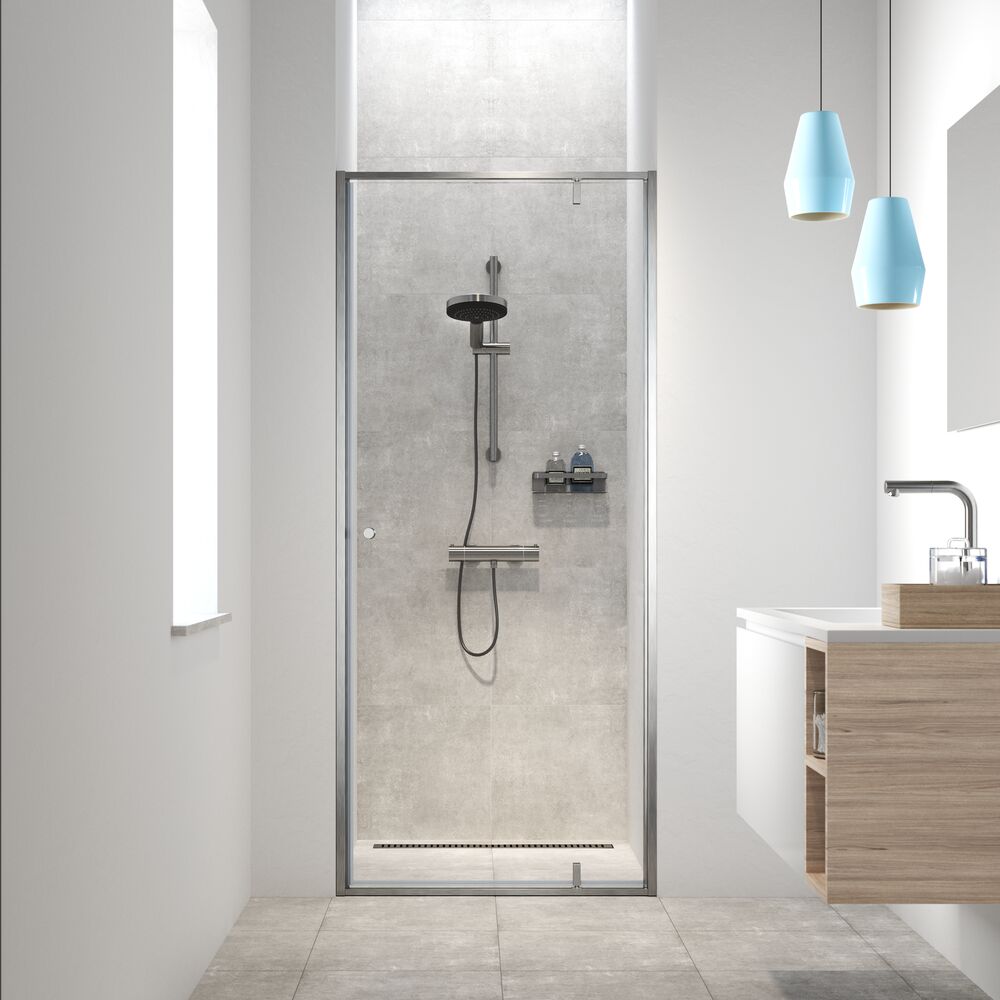 Sealskin Contour Duschtüren 90 cm aufklappbar gebürstet/durchsichtiges Glas CD200906325100