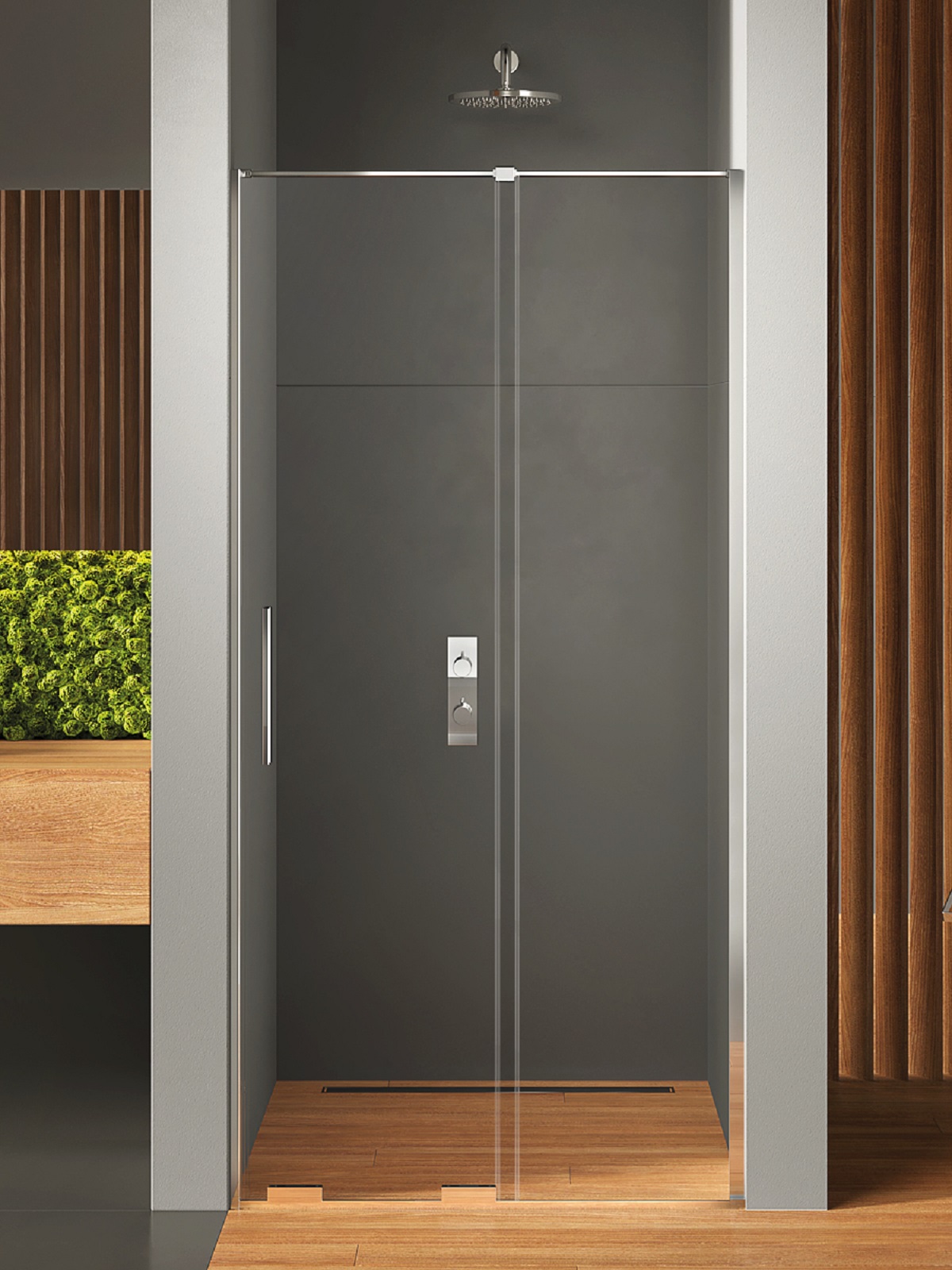New Trendy Smart Duschtüren 140 cm Schiebe- chrom Glanz/durchsichtiges Glas EXK-4009