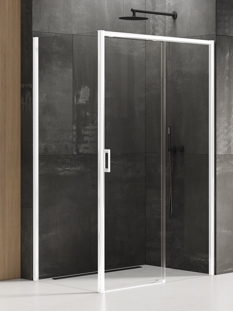New Trendy Prime White Duschkabine 140x90 cm rechteckig weiß Matte/durchsichtiges Glas D-0409A/D-0220B