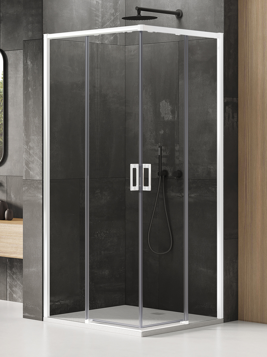 New Trendy Prime White Duschkabine 120x70 cm rechteckig weiß Matte/durchsichtiges Glas D-0394A/D-0405A