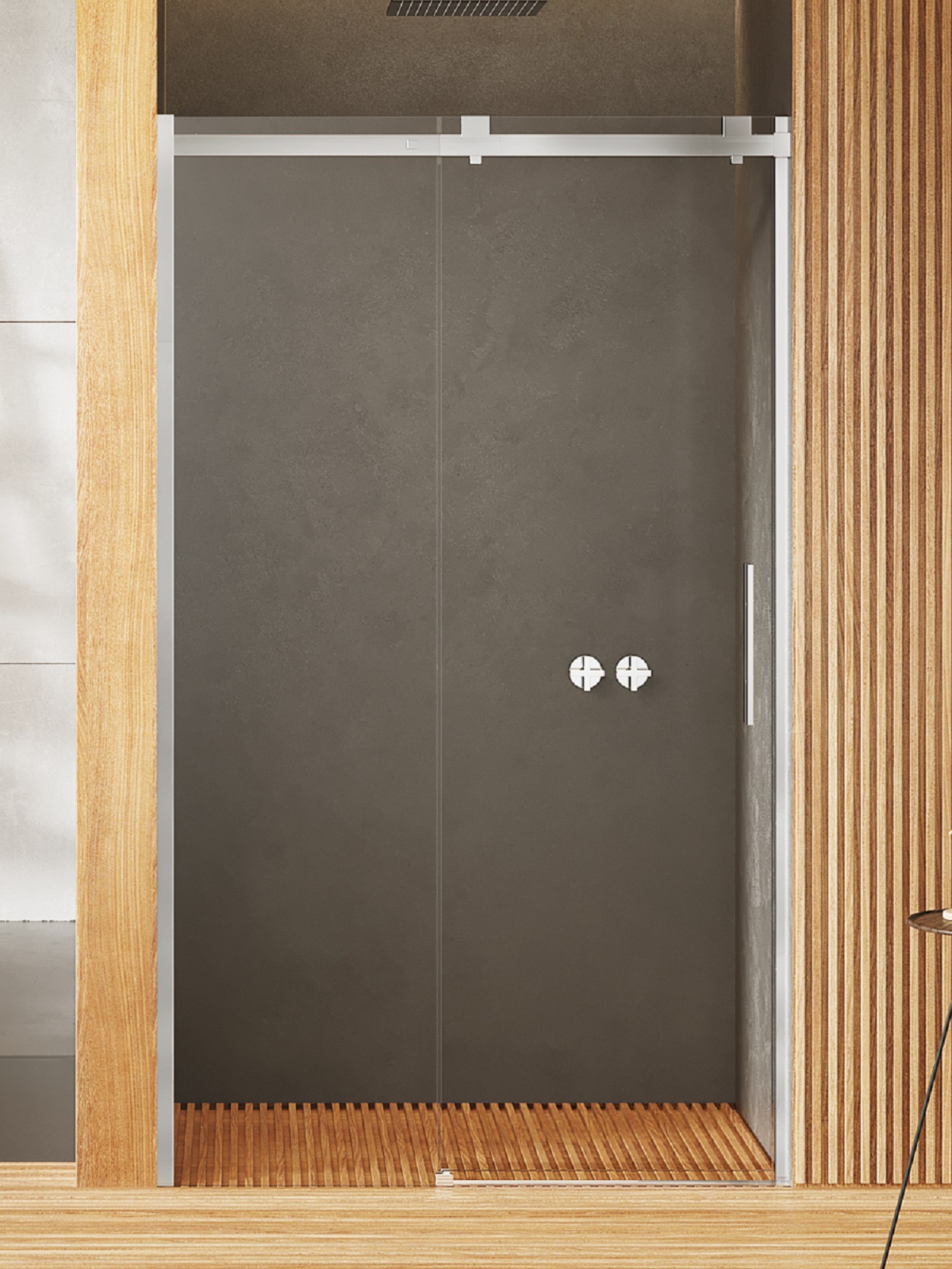 New Trendy Softi Duschtüren 150 cm Schiebe- chrom Glanz/durchsichtiges Glas EXK-3900