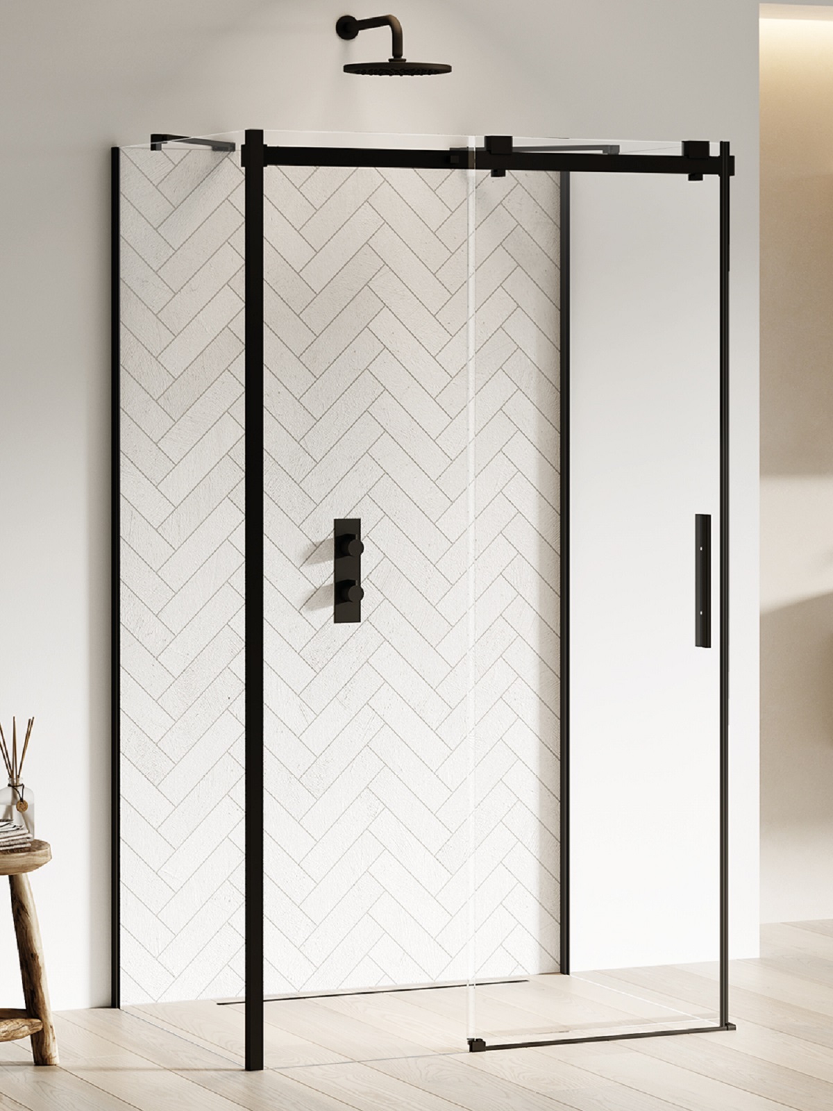 New Trendy Softi Black Duschkabine 120x100 cm rechteckig schwarz Matte/durchsichtiges Glas EXK-3998