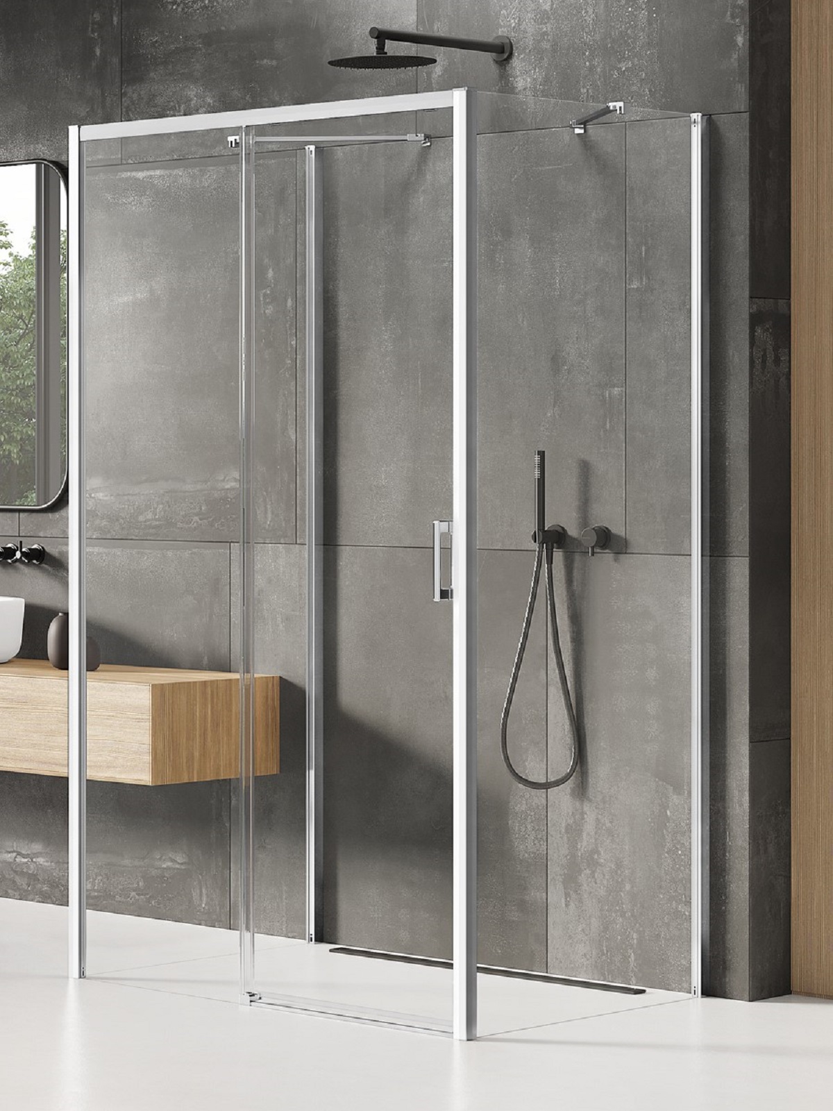 New Trendy Prime Duschkabine 160x90 cm rechteckig chrom Glanz/durchsichtiges Glas K-0838