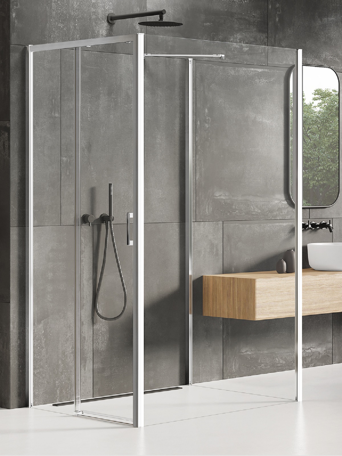 New Trendy Prime Duschkabine 120x110 cm rechteckig chrom Glanz/durchsichtiges Glas K-1580