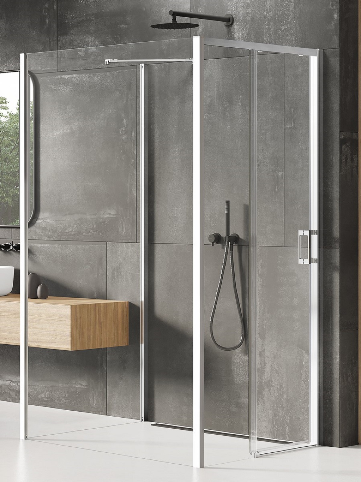 New Trendy Prime Duschkabine 120x100 cm rechteckig chrom Glanz/durchsichtiges Glas K-1263