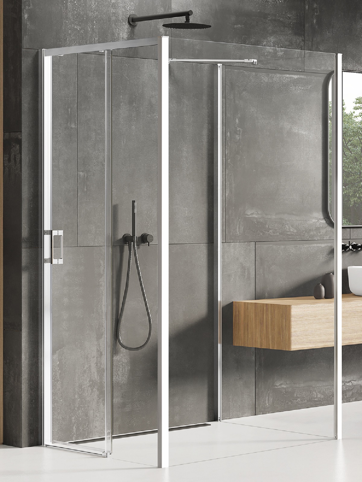 New Trendy Prime Duschkabine 110x100 cm rechteckig chrom Glanz/durchsichtiges Glas K-1594