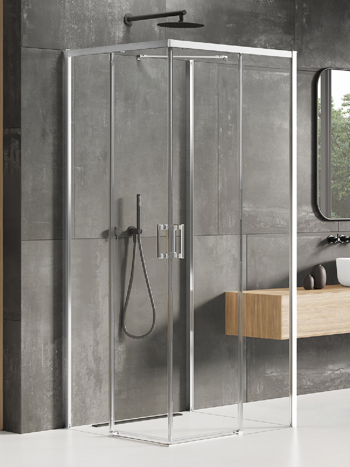 New Trendy Prime Duschkabine 80x70 cm rechteckig chrom Glanz/durchsichtiges Glas K-0896