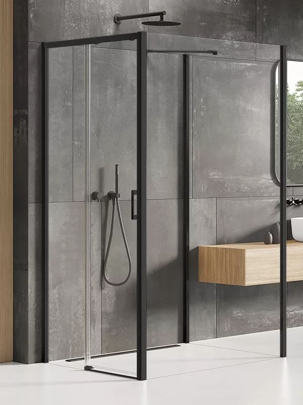 New Trendy Prime Black dusche 120x120 cm quadratisch schwarz Matte/durchsichtiges Glas K-1611